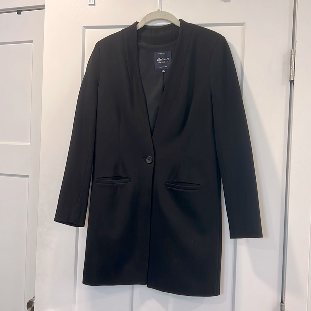 Madewell Black Long Blazer, size 4
